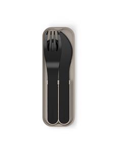 &Monbento Pocket Colour Cutlery Set - Black