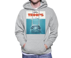 Original Stormtrooper Troops Jaws Parody Men's Hooded Sweatshirt - Heather Grey