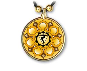 Solar Plexus Chakra Sanskrit Mandala Pendant - Handcrafted - each piece unique