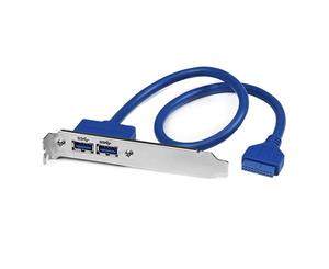 StarTech 2 Port USB 3.0 A Female Slot Plate Adapter