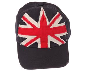 Union Jack Gb Distressed Baseball Cap With Adjustable Strap (Navy) - C234