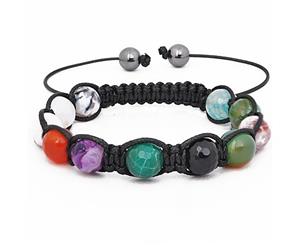 Unisex Macrame Bracelet - STONE multi color - Black