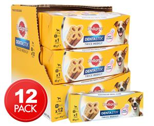 12 x Pedigree DentaStix Twice Weekly Small Dog Dental Care Chews 40g