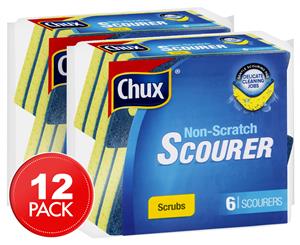 2 x Chux Non-Scratch Scourer Scrubs 6pk