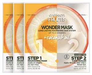 3 x Garnier Fructis Wonder Mask 30mL