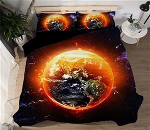 3D Burning Sun 84 Bed Pillowcases Quilt