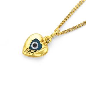 9ct Gold Evil Eye Heart Charm