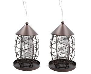 AB Tools 2pk Lantern Bird Feeder Nut Holder Hanging Feeding Station For Wild Birds