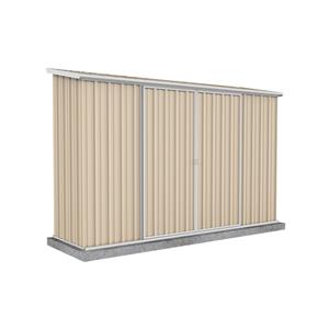 Absco Sheds 3.0 x 0.78 x 1.95m Ezislider Double Sliding Door Shed - Classic Cream