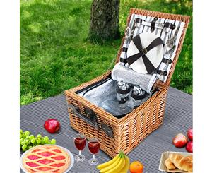 Alfresco Vintage 2 Person Picnic Basket Baskets Outdoor Insulated Blanket