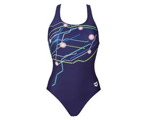 Arena Women's Maps One Piece Swimsuit - Navy/Pix Blue