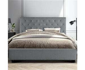 Artiss Queen Size Bed Frame Base Mattress Platform Fabric Wooden Grey VAN