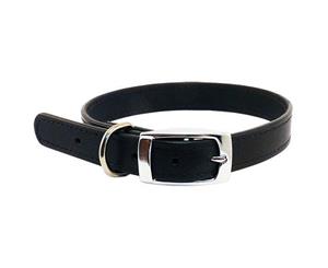 Beau Pets 40cm Black Leather Deluxe Dog Collar - Australian Made