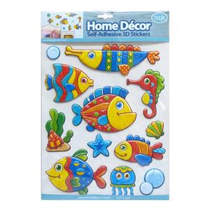 Boyle Home Decor Self-Adhesive 3D Stickers - Woodgrain Aquarium