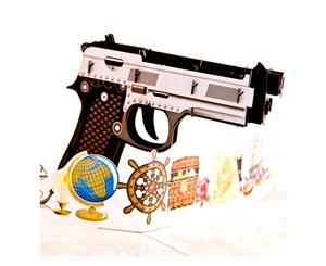 Colorful Gun 3D Pop up Greeting Card