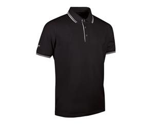 Glenmuir Mens Tipped Short Sleeve Moisture Wicking Polo Shirt (Black/White) - PC2407