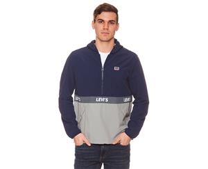 Levi's Men's Hooded Logo Pullover Windbreaker - Navy