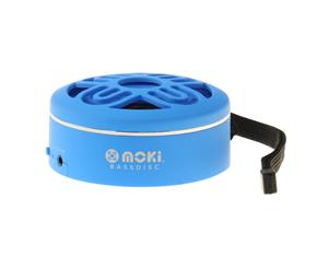 Moki BassDisc 40mm Portable Bluetooth Wireless Pocket Speaker w/ 3.5mm AUX Blue