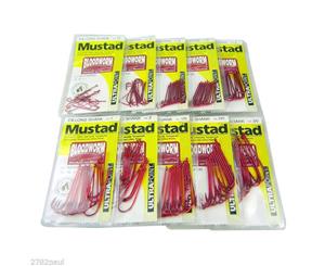 Mustad Bloodworm Complete Range Bulk 10pc Pack Sizes-12-10-8-6-4-2-1-1/0-2/0-3/0