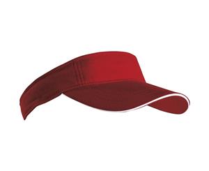 Myrtle Beach Adults Unisex Sandwich Sunvisor (Burgundy/White) - FU269