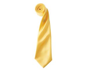 Premier Mens Plain Satin Tie (Narrow Blade) (Pack Of 2) (Sunflower) - RW6934