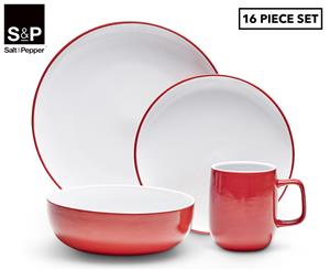 Salt & Pepper 16-Piece Pop Dinner Set - Red