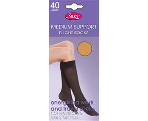 Silky Womens/Ladies Support Flight Socks (1 Pair) (Nude) - LW179