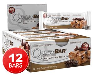 12 x Quest Protein Bars Choc Chip Cookie Dough 60g