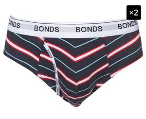 2 x Bonds Men's Guyfront Brief - Deep Arctic & White