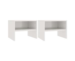 2x Bedside Cabinet High Gloss White Chipboard Bedroom End Side Table