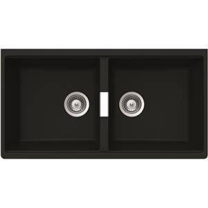 Abey 850 x 442mm Double Black Schock Cristadur Sink