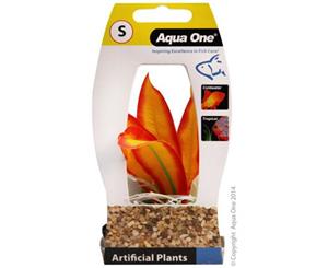 Aqua One Plastic Plant - Orange Sword with Log - Small