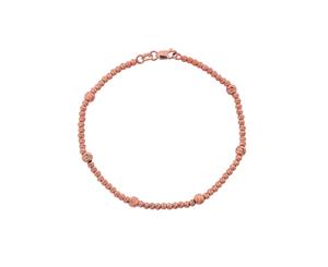 Bevilles 9ct Rose Gold Silver Infused Round Ball Bracelet Beaded