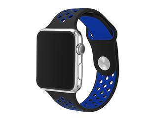 Catzon Sport Soft Silicone Apple Watch Strap iWatch Band Bracelet Replacement Band For iWatch Series 1 2 3 4 - Black Blue