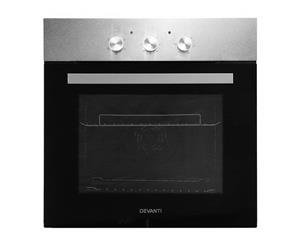 Devanti Built in Oven 60cm Electric 70L Wall Convection Ovens w/ Racks Grill Stove Fan Forced Multifunctional 10A Plug Stainless Steel