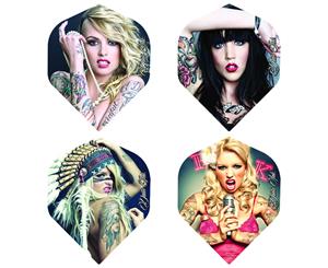 FORMULA Tattoo Girls Standard Dart Board Darts Flights 4 Sets