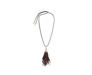 Fable Womens/Ladies Large Tassel Necklace (Brown) - JW662