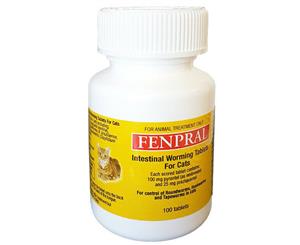 Frenpal 5kg Cat Intestinal Worming Treatment 100 Tabs (CHF1000)