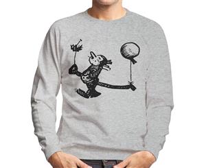 Krazy Kat Flower And Balloon Men's Sweatshirt - Heather Grey