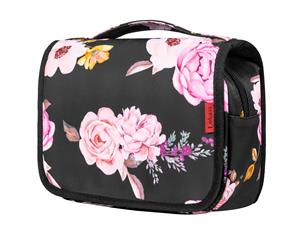 LOKASS Hanging Toiletry Bag Clear Toiletry Organizer Travel Bag-Peony