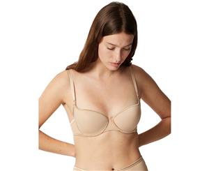 Maison Lejaby 5516M-389 Nuage Pur Power Skin Beige Satin Padded Underwired Demi Cup Bra