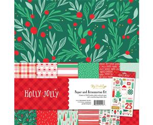 My Minds Eye - Paper & Accessories Kit 12 inch X12 inch - Holly Jolly