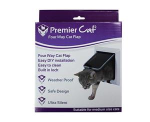 Pet Door for Medium Cats with Flap - 4 Way Lock - 21cm x 21cm (Premier Cat)