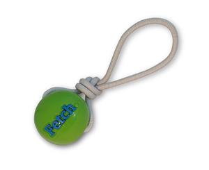 Planet Dog Orbee-Tuff Fetch Ball with Rope Dog Toy Green