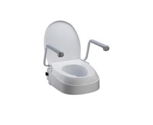 Raised Toilet Seat With Armrests -3 Fixed Adjustable Seat Height 6cm 10cm &15cm