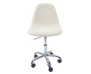 Replica Eames DSW / DSR Desk Chair | Fabric Seat - Texture Ivory