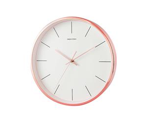 Rose Gold Wall Clock Simple Design Stylish White Plate Clear Indicator