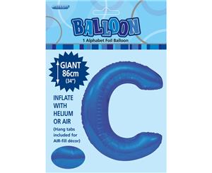 Royal Blue C Alphabet Foil Balloon 86cm