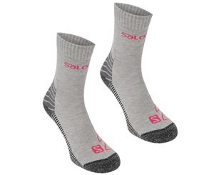 Salomon Women Lightweight 2 Pack Walking Socks Ladies - Grey/Fuchsia