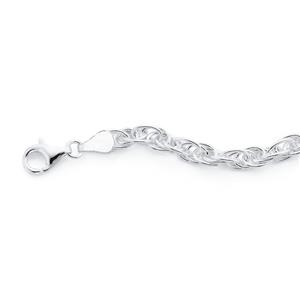 Sterling Silver 19cm Open Rope Bracelet